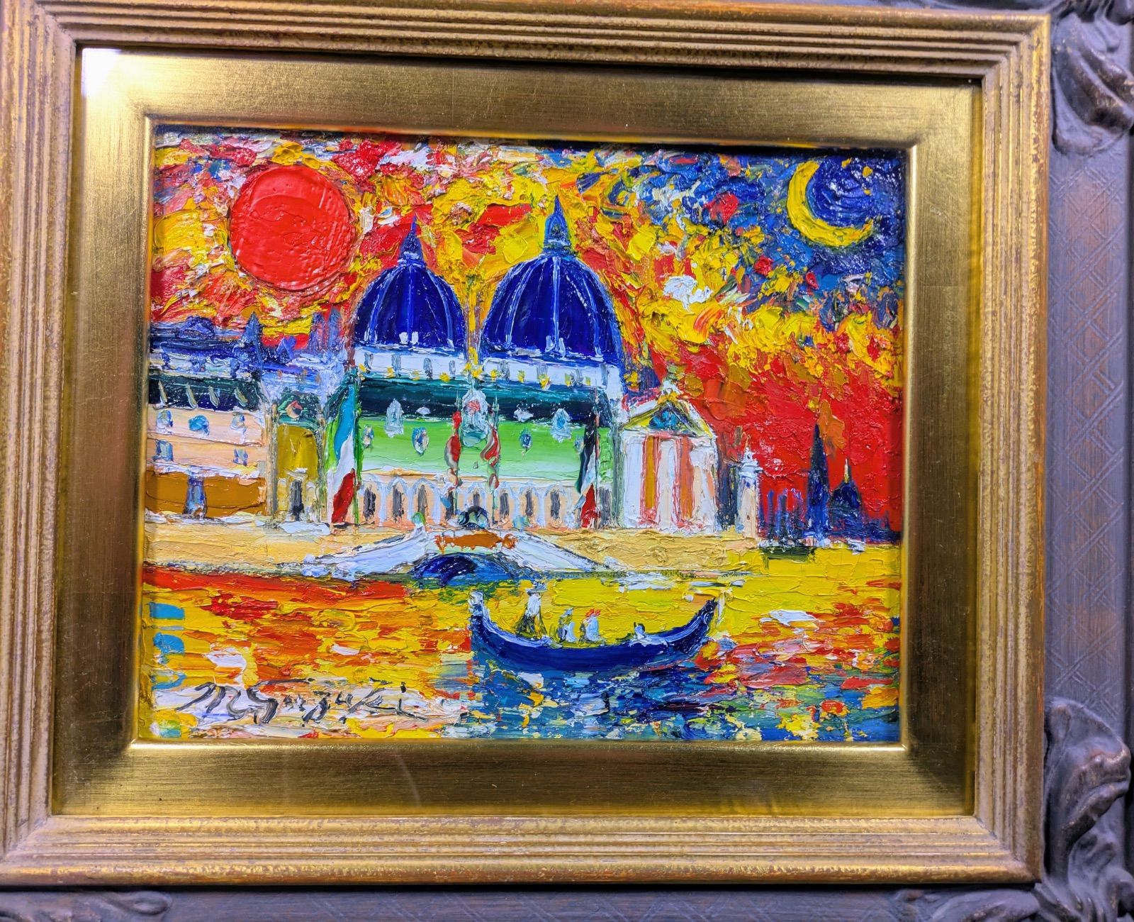 真作オリジナル原画 鈴木マサハル作 希少ベネツィア 油彩【VENEZIA