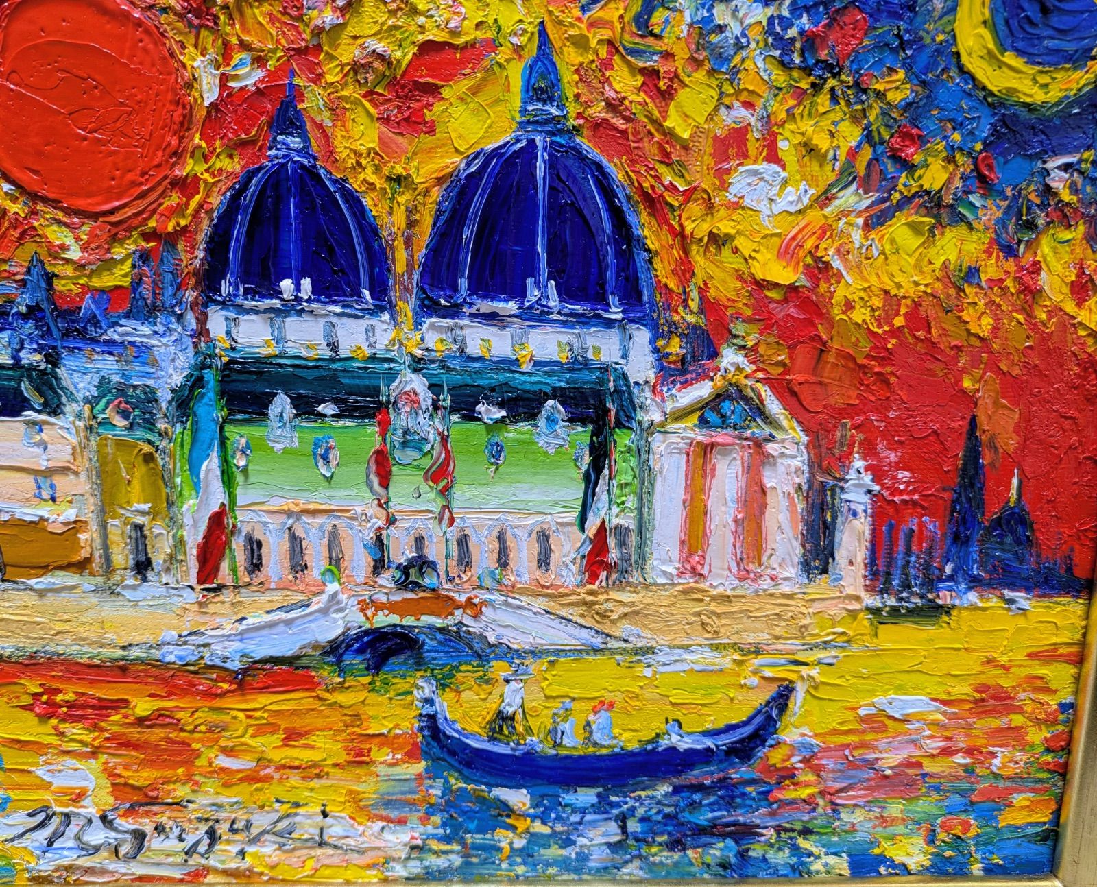 真作オリジナル原画 鈴木マサハル作 希少ベネツィア 油彩【VENEZIA