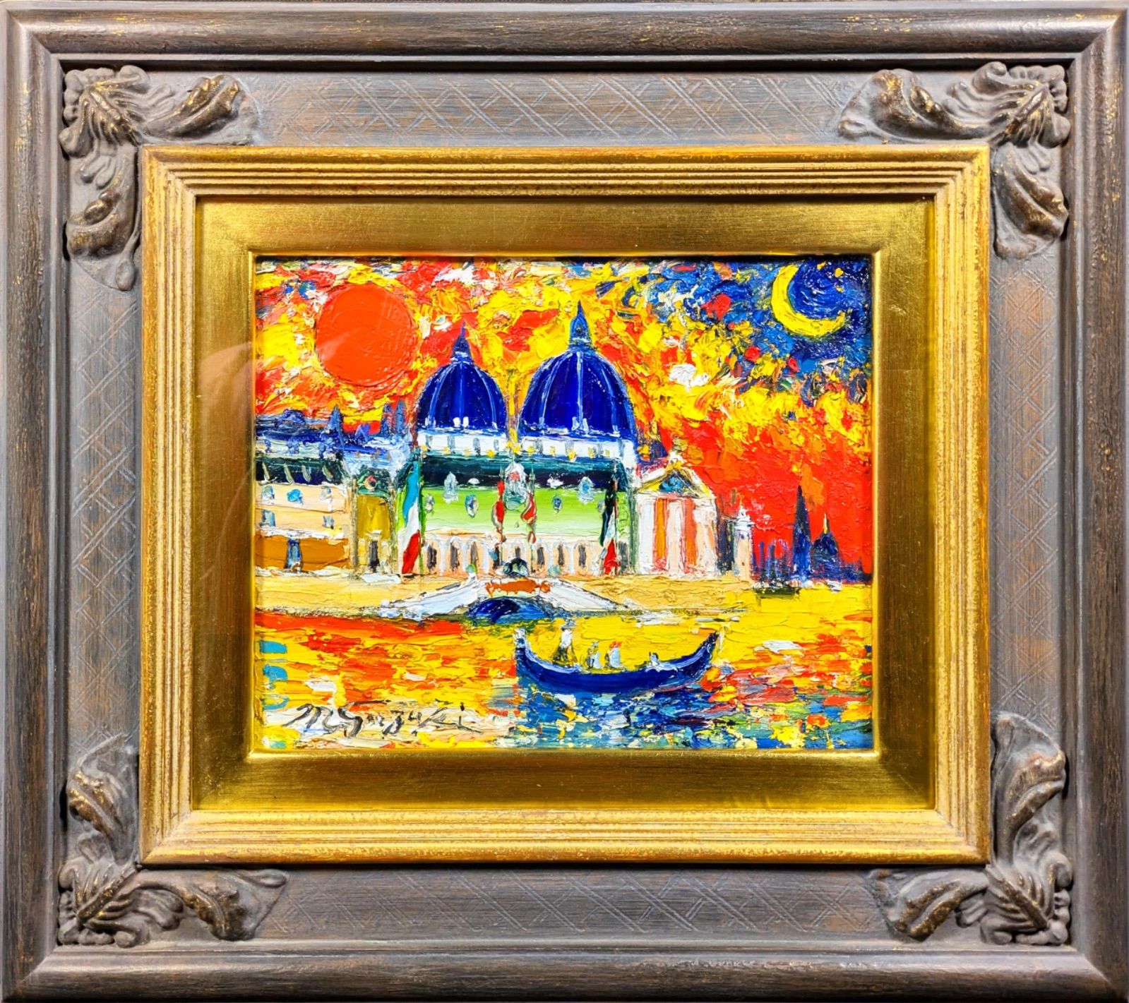 真作オリジナル原画 鈴木マサハル作 希少ベネツィア 油彩【VENEZIA