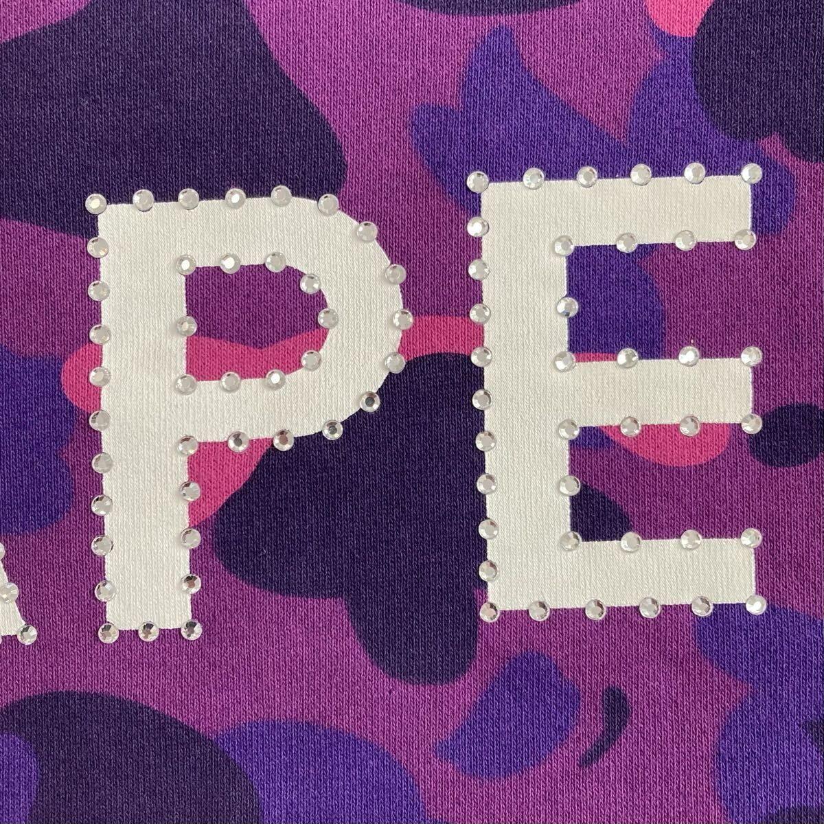 Crystal Stone BAPE Logo 長袖 スウェット Lサイズ a bathing ape