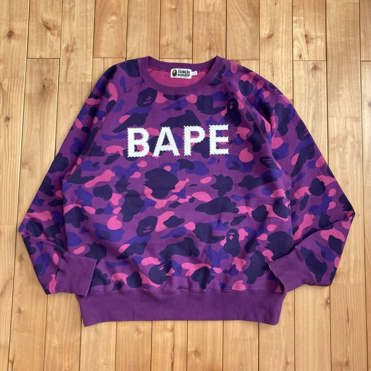Crystal Stone BAPE Logo 長袖 スウェット Lサイズ a bathing ape 