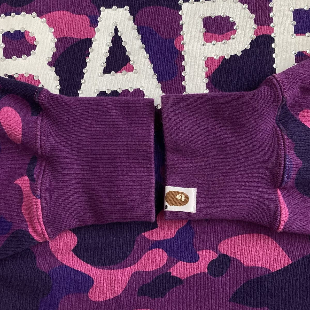Crystal Stone BAPE Logo 長袖 スウェット Lサイズ a bathing ape