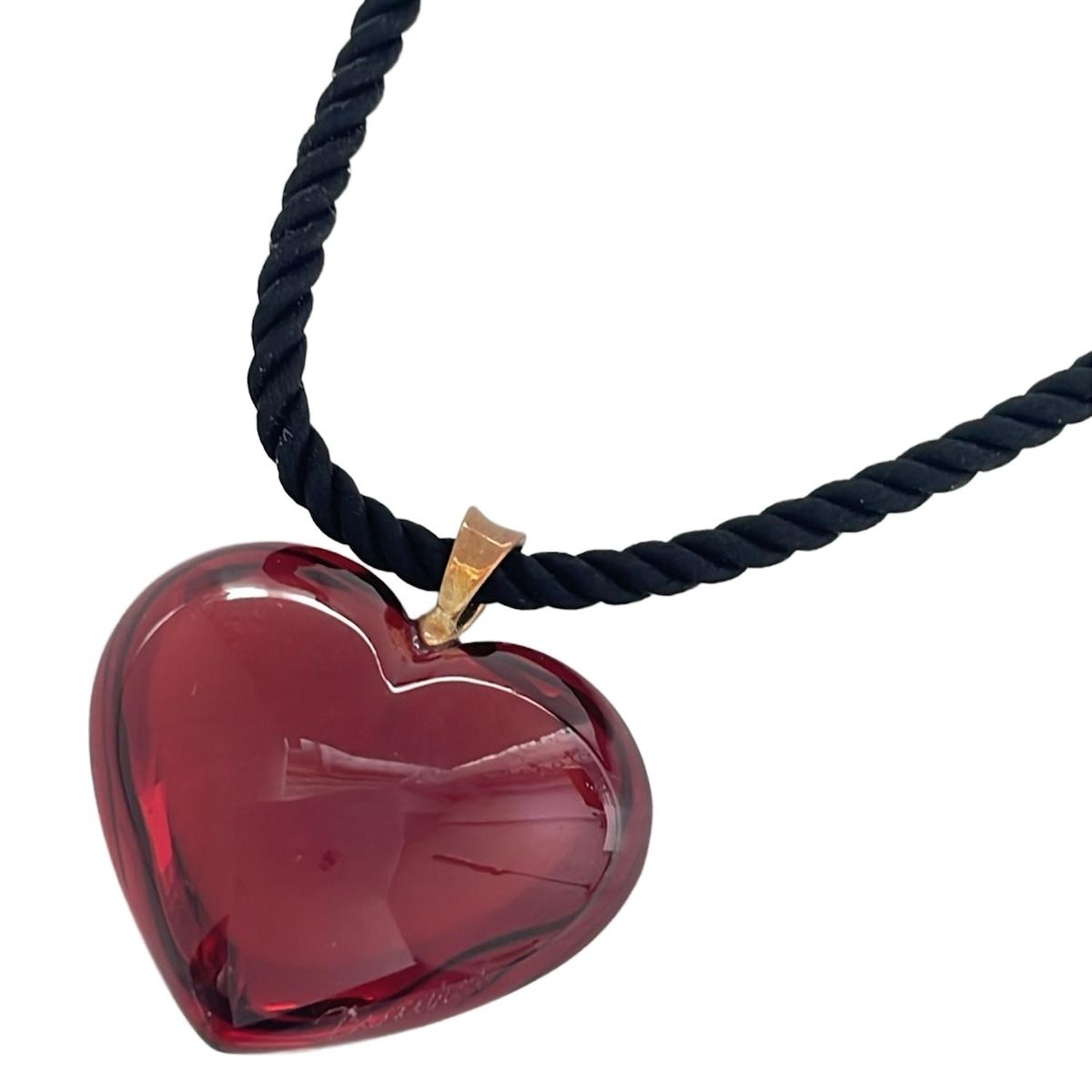 Baccarat(バカラ) ネックレス美品 - レッド ハート - メルカリ