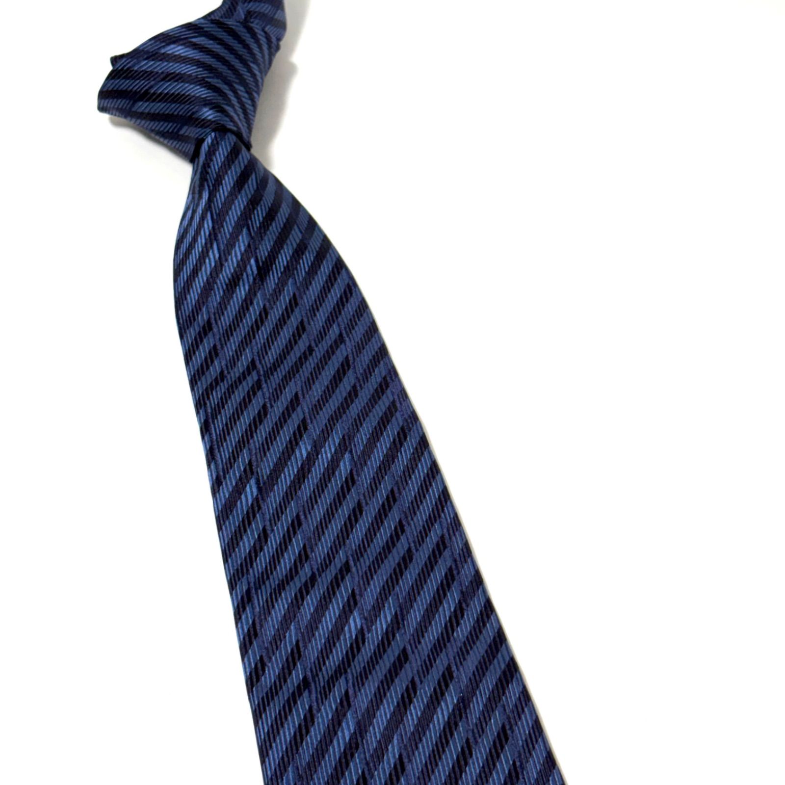 ジョルジオアルマーニ ネクタイ 光沢 ストライプ ネイビー 紺 シルク