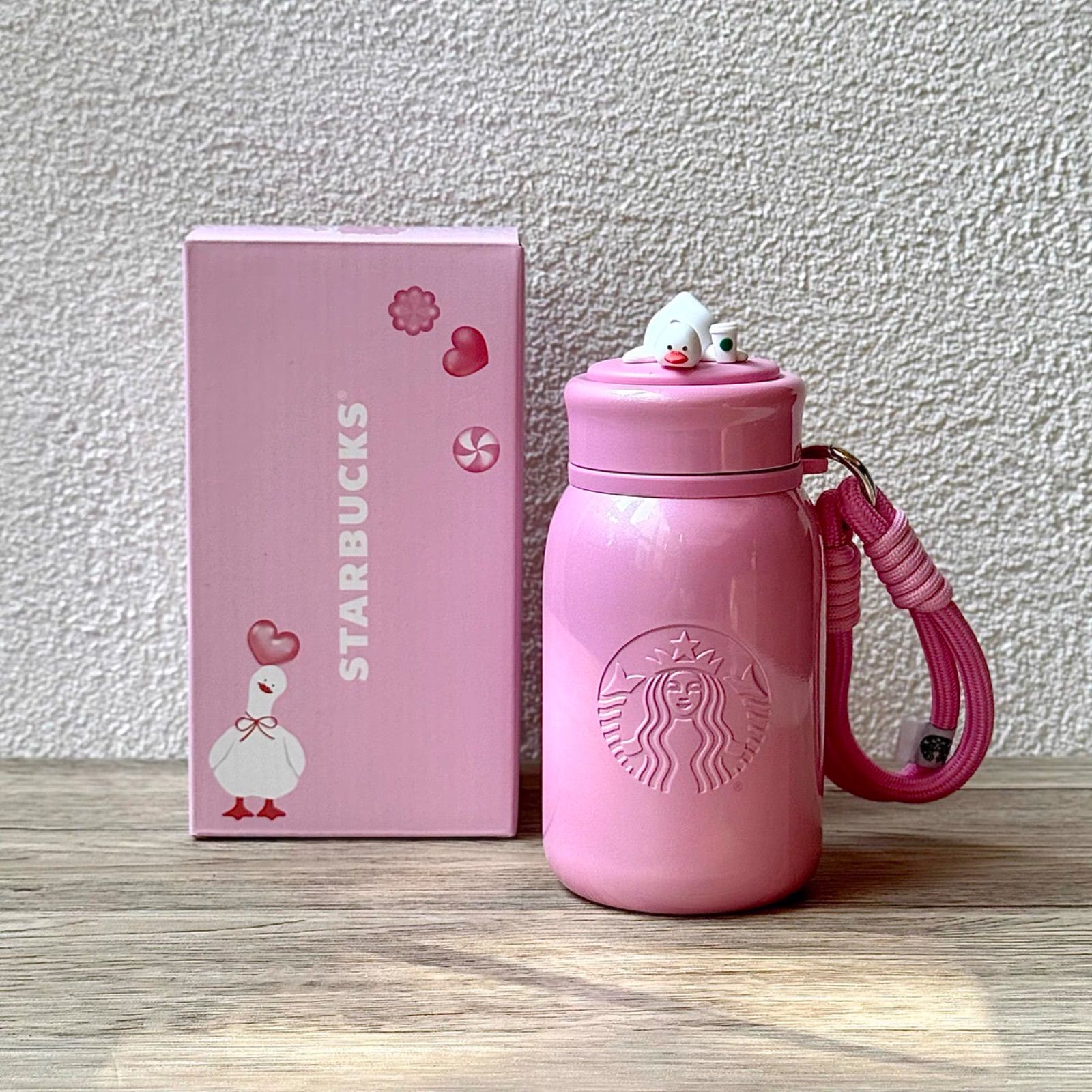 スターバックス ステンレスタンブラー アヒル ハート ピンク