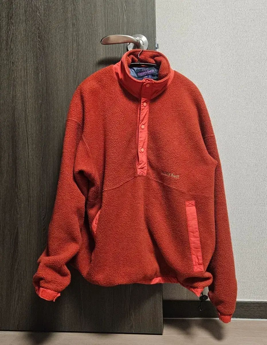 モンベル ジャパン オレンジ色 フリース プルオーバー