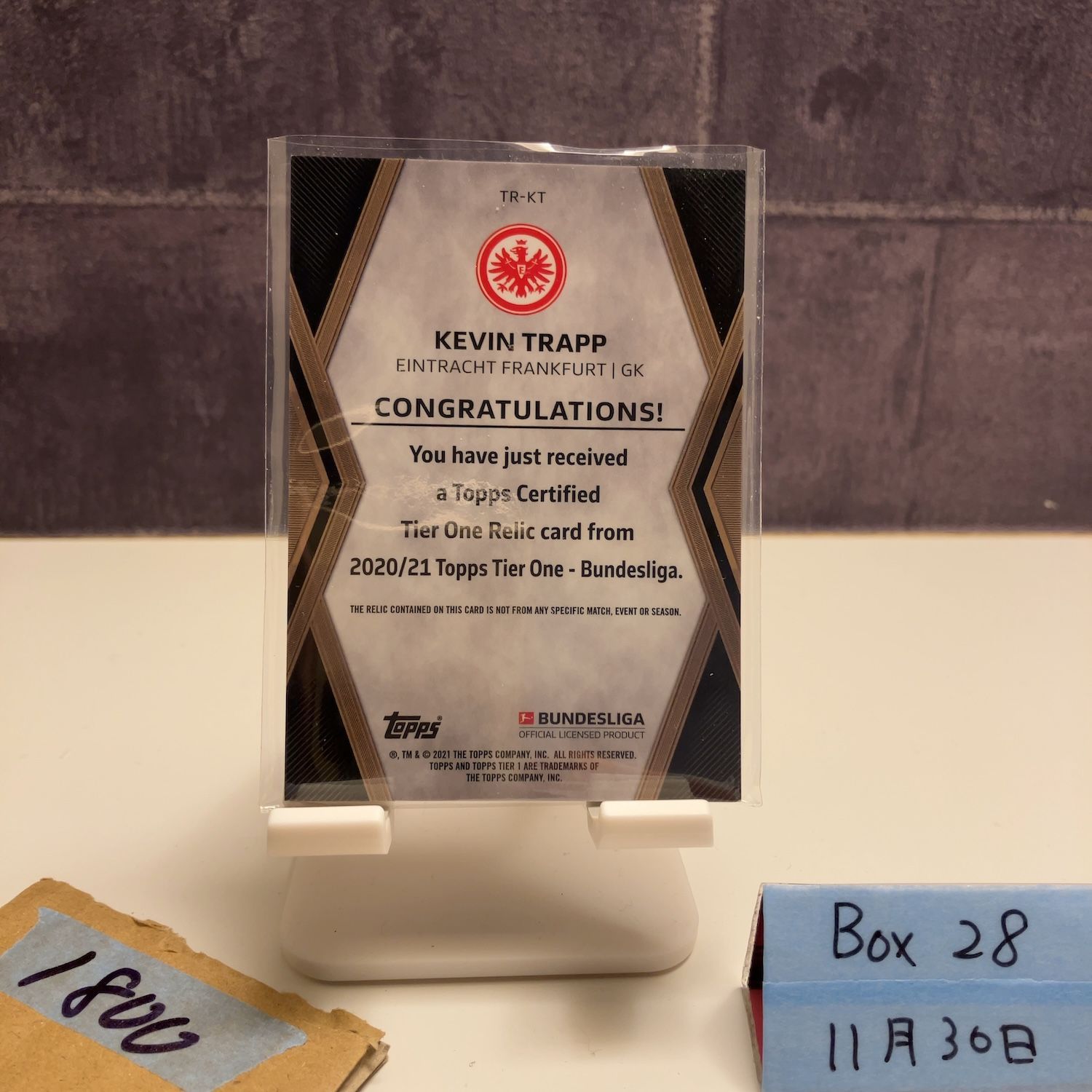 2020-21 Topps Tier One Bundesliga Kevin Trapp 053/275 Eintracht