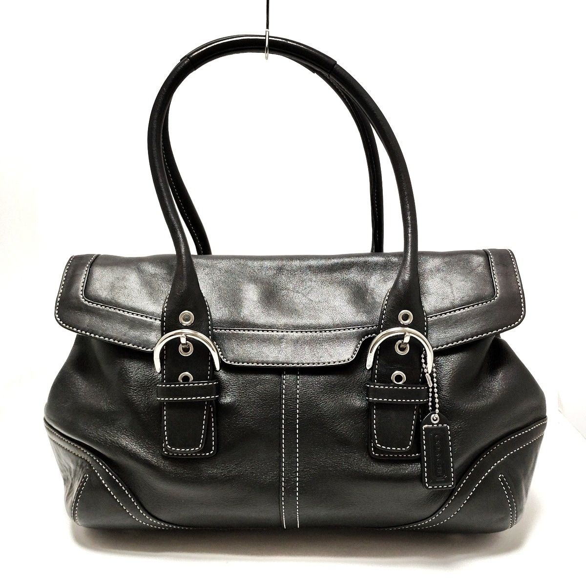 COACH(コーチ) ショルダーバッグ レザーフラップサッチェル 9636 黒