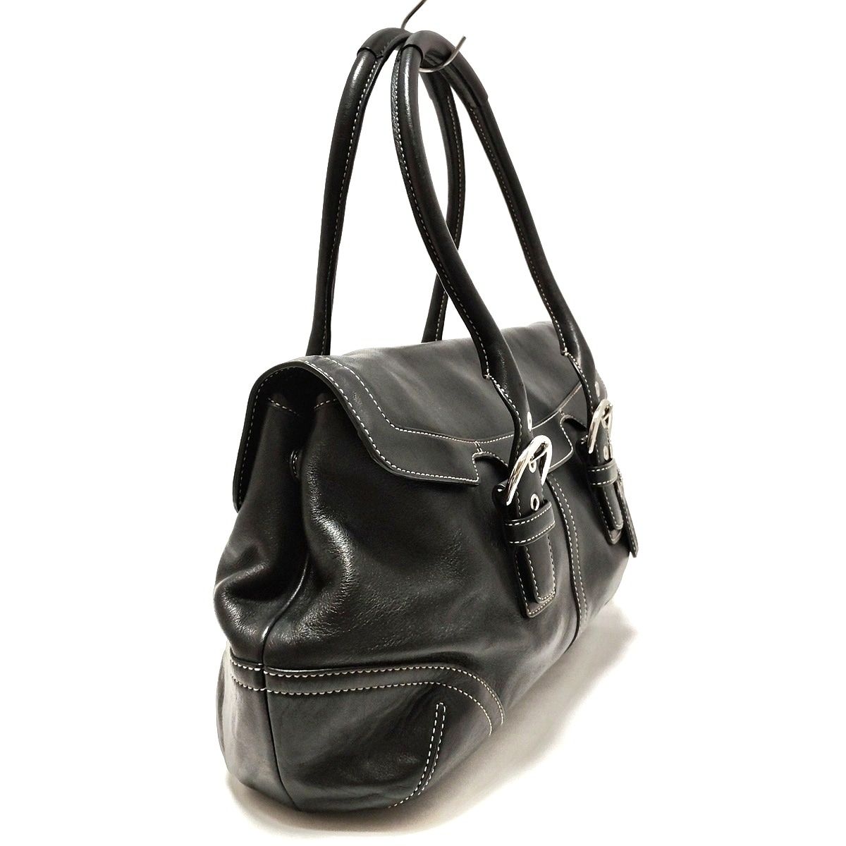 COACH(コーチ) ショルダーバッグ レザーフラップサッチェル 9636 黒