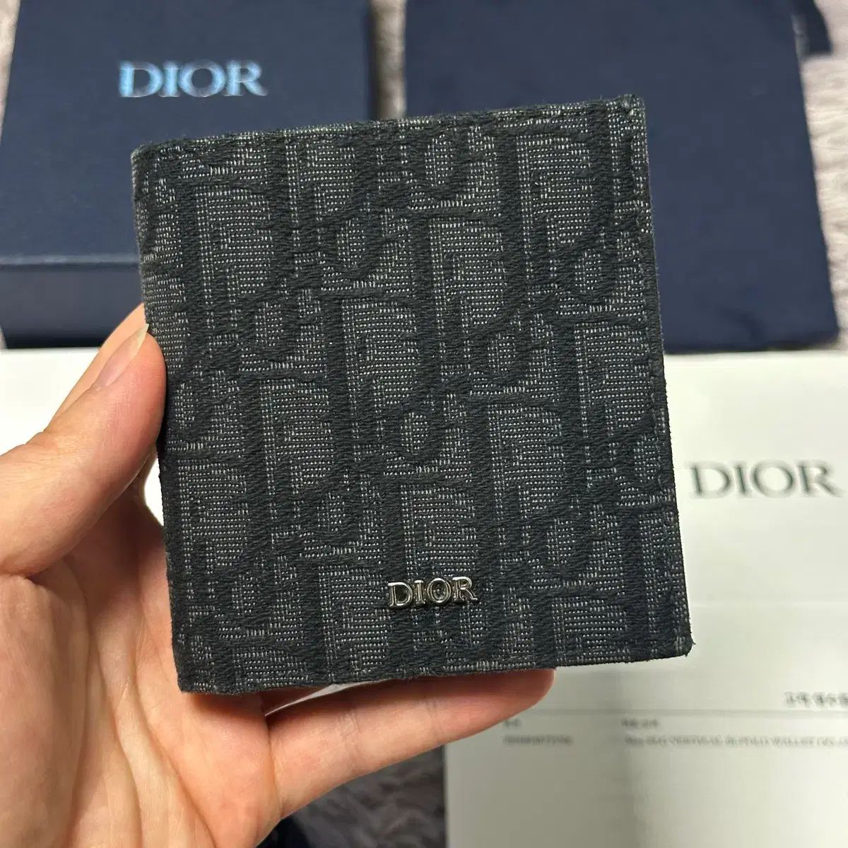 フルセット Dior ディオール オブリーク 二つ折り財布 ブラック - メルカリ