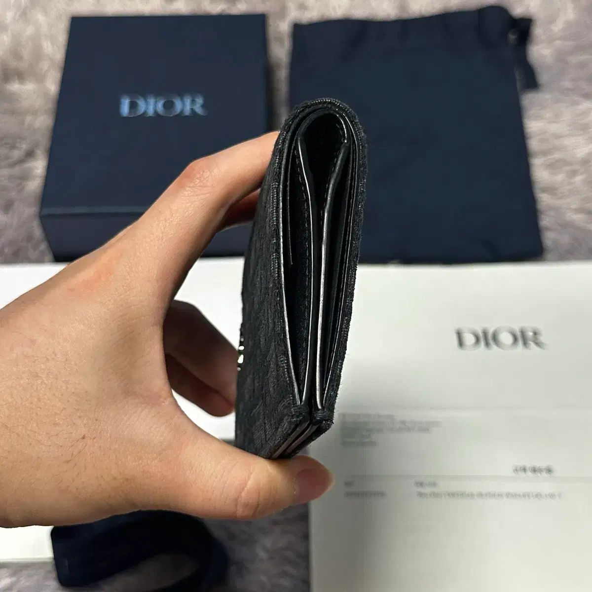 フルセット Dior ディオール オブリーク 二つ折り財布 ブラック - メルカリ