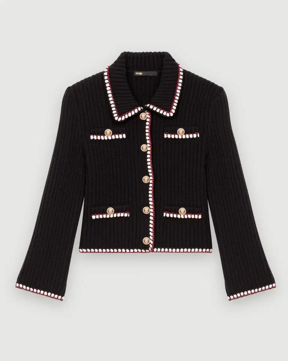 Maje (マージュ) ブラック バイカラー カーディガン ジャケット 新品