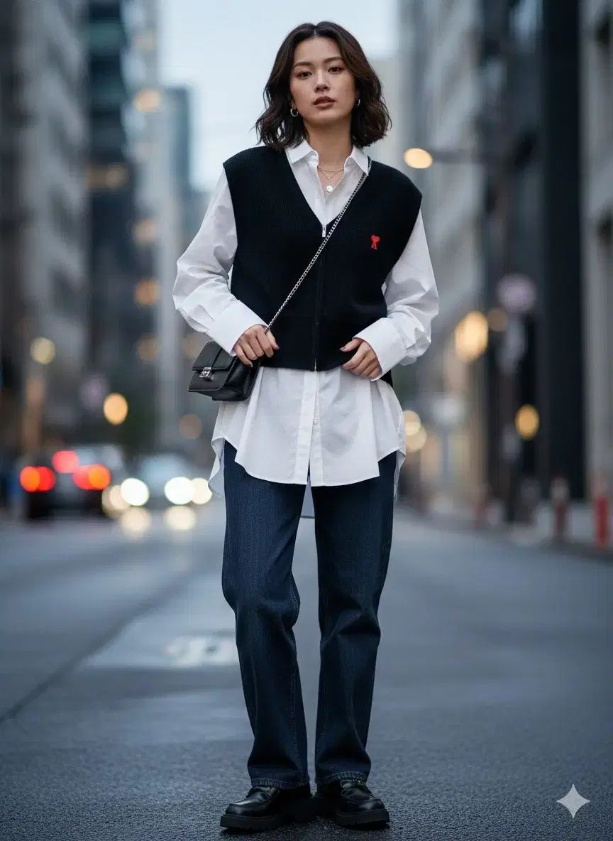 55 66 アミ ロゴ ハート ブラック ニット ベスト - メルカリ