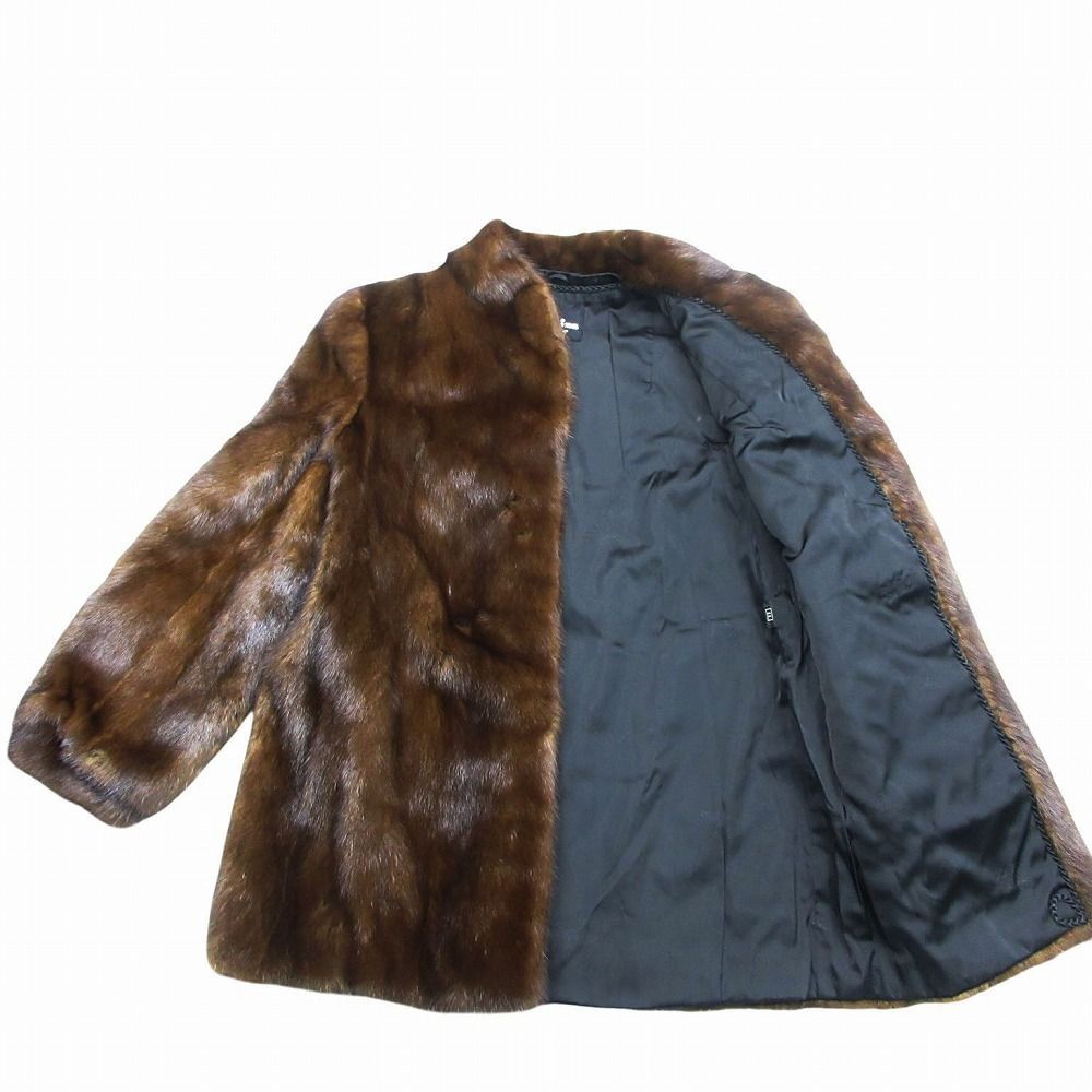 11.13 partna パルティナ ミンクファー使いレザーコート グレー 11 Partina パルティーナ ミンクファー 本毛皮 リアルファー ハーフコート