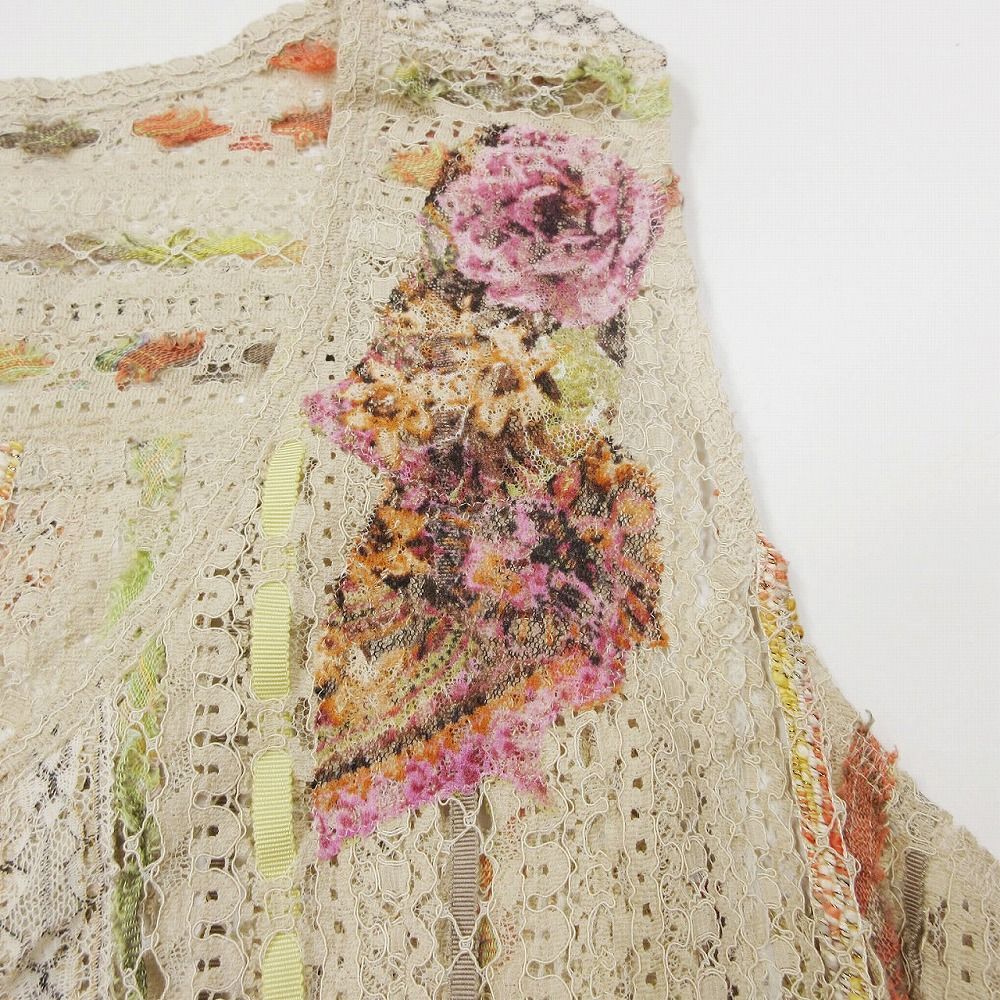 美品 インポートロッサ import Rossa 花柄 レース ベスト ブラウス