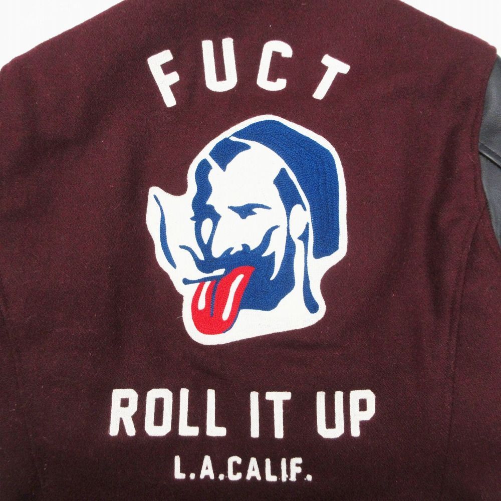 FUCT SSDD ファクト 13AW 袖レザー スタジアムジャケット スタジャン