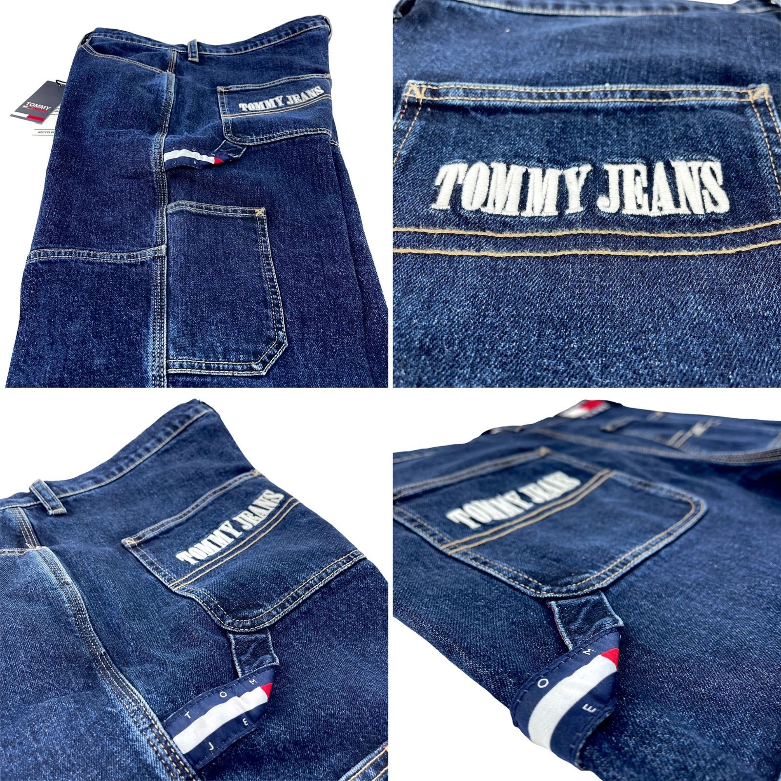 TOMMY JEANS トミージーンズ ロゴ刺繍 ハイウエスト ワイド ストレート 