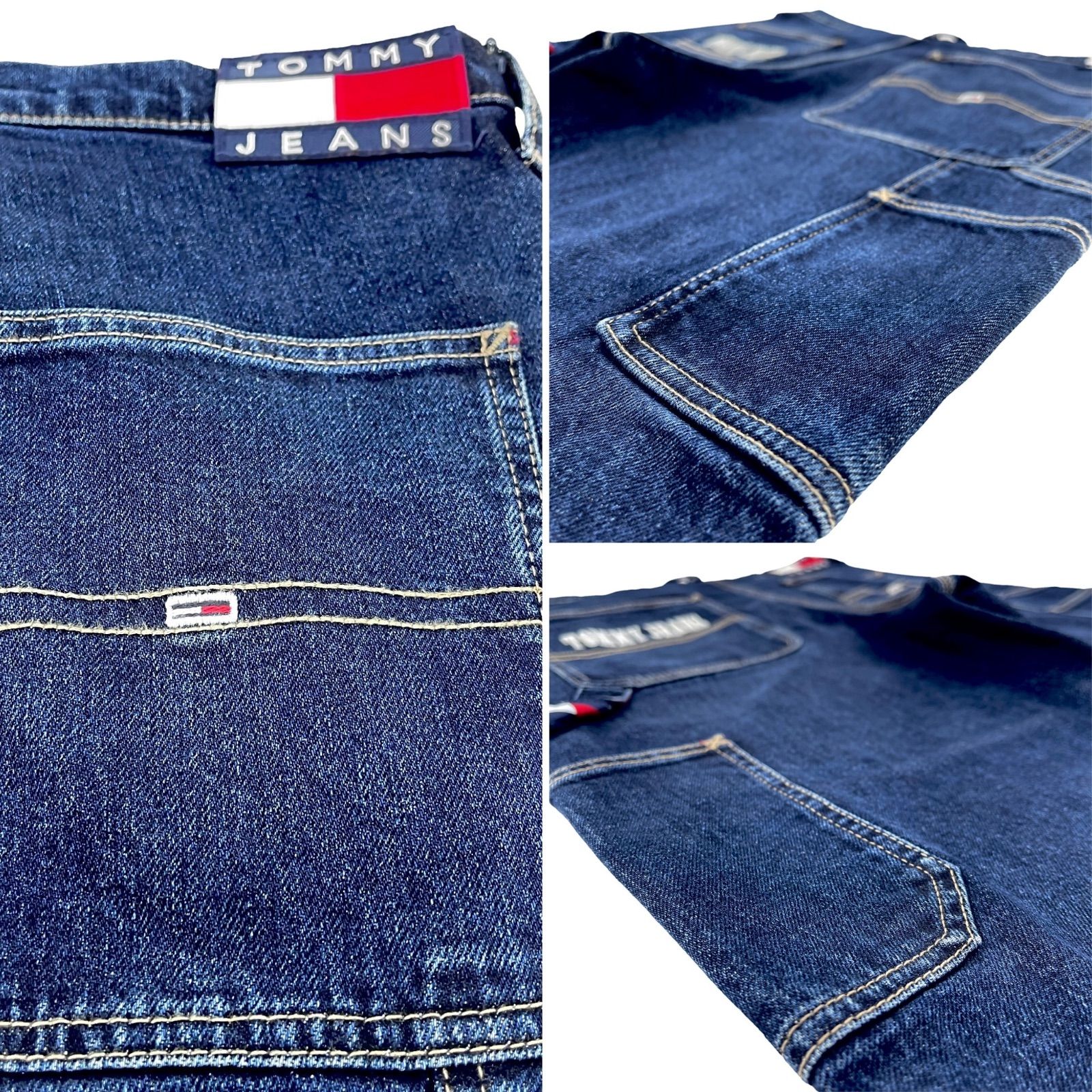 TOMMY JEANS トミージーンズ ロゴ刺繍 ハイウエスト ワイド ストレート 