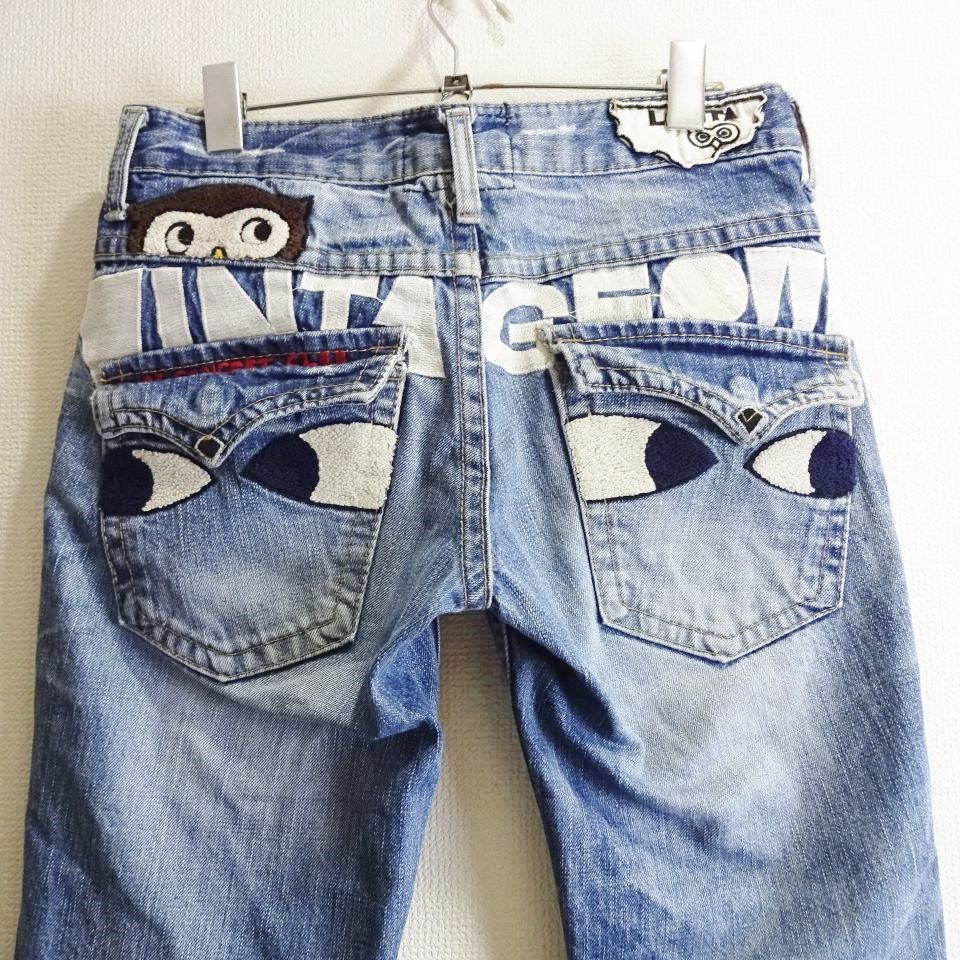 Lolita Jeans ロリータジーンズ ボアワッペン クロップドデニムパンツ