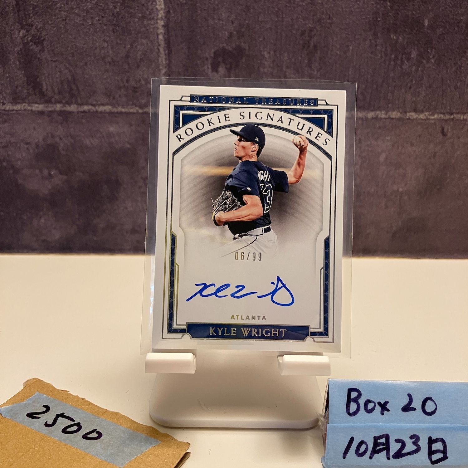 2019 Panini National Treasures Kyle Wright 06/99 直筆サインカード