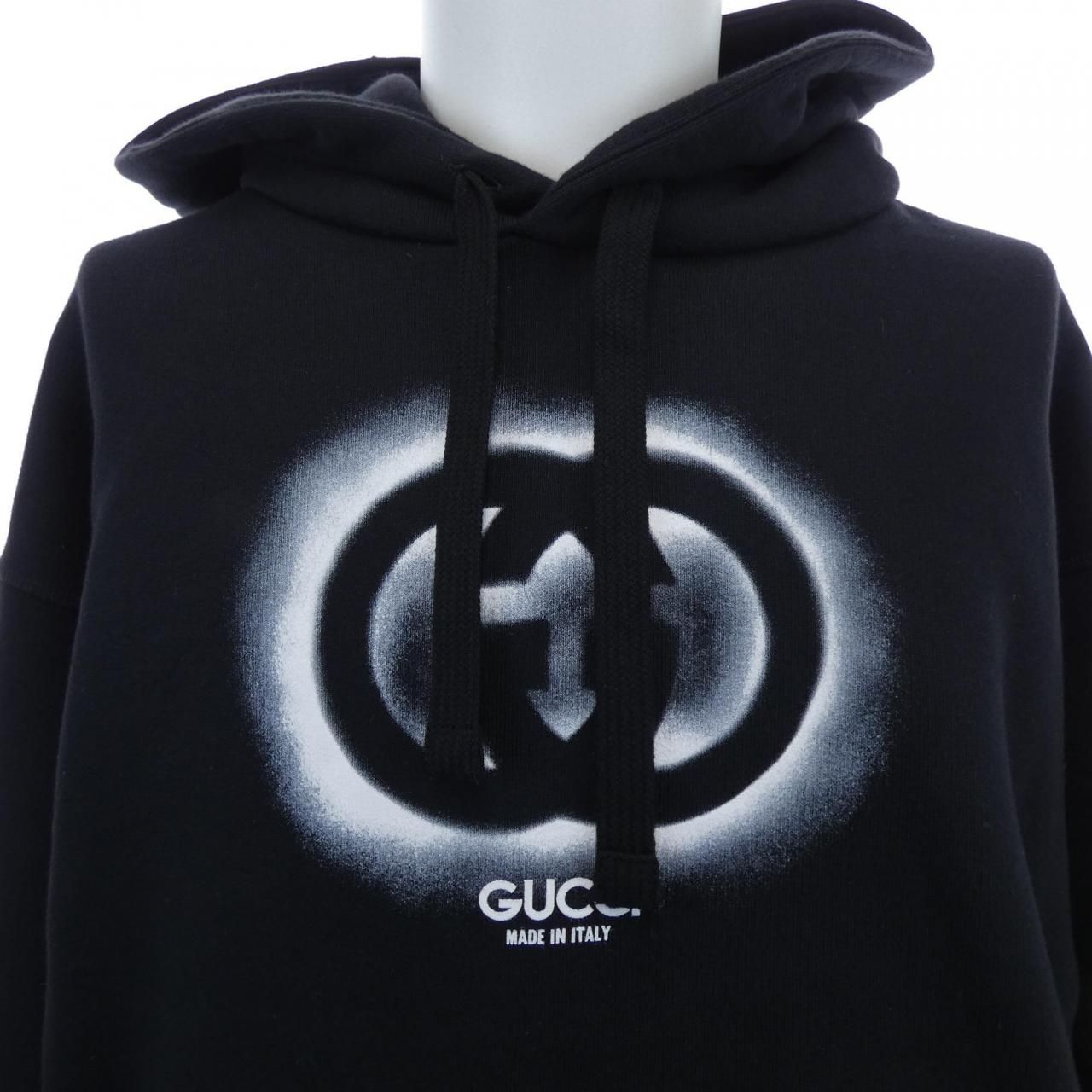 グッチ GUCCI コットンジャージーフーデッドスウェットシャツ インター