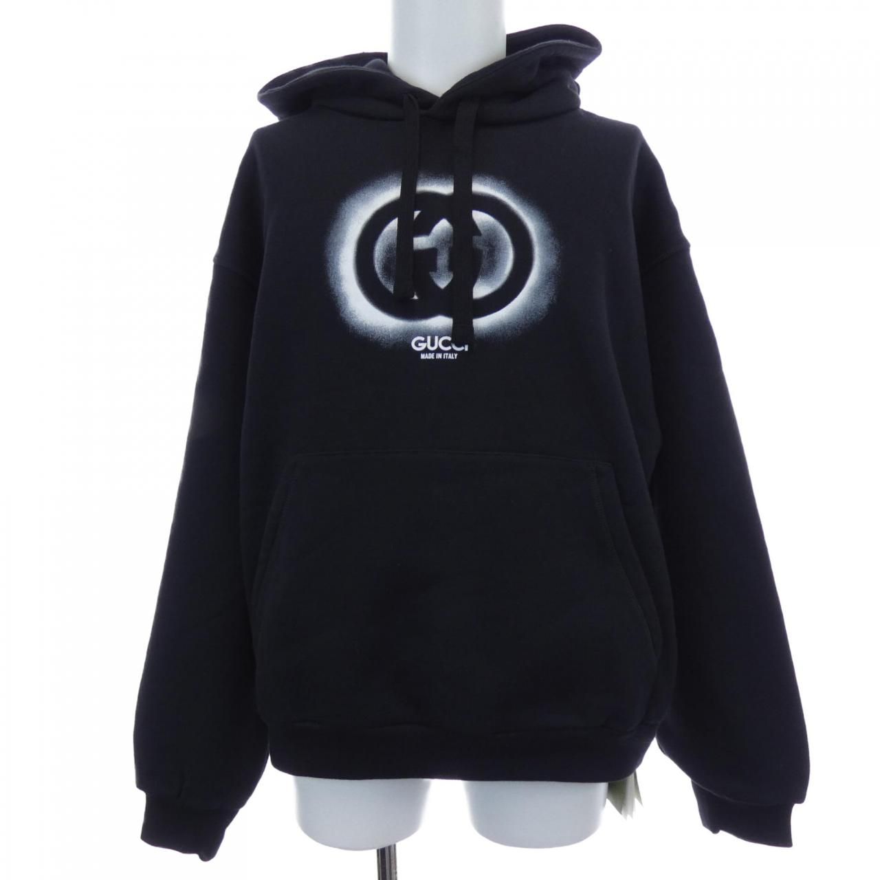 グッチ GUCCI コットンジャージーフーデッドスウェットシャツ インター