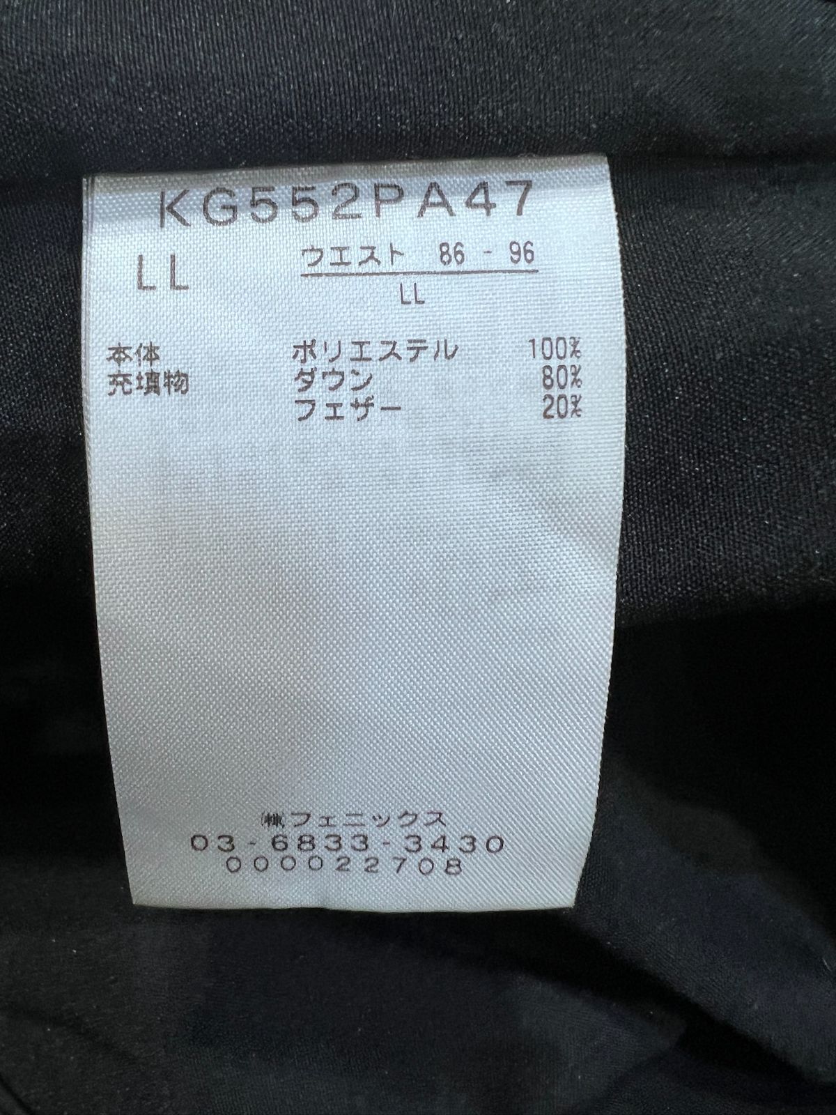 美品 kappa GOLF ダウンパンツ ブラック 迷彩 メンズ LL 黒 カモフラ カッパゴルフ KG552PA47 KAPPA GOLF カッパゴルフ ダウンパンツ カモフラ柄 ブラック