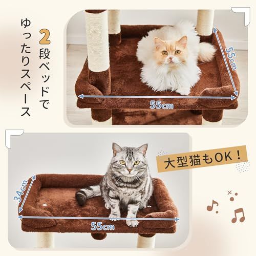  MWPO 猫タワー 大型猫 シニア猫 据え置き 安定感 多頭飼い 爪とぎ 猫ベッド シンプル 114 cm ブラウン 954 D 2 a 566992 その他 キッチン 食器