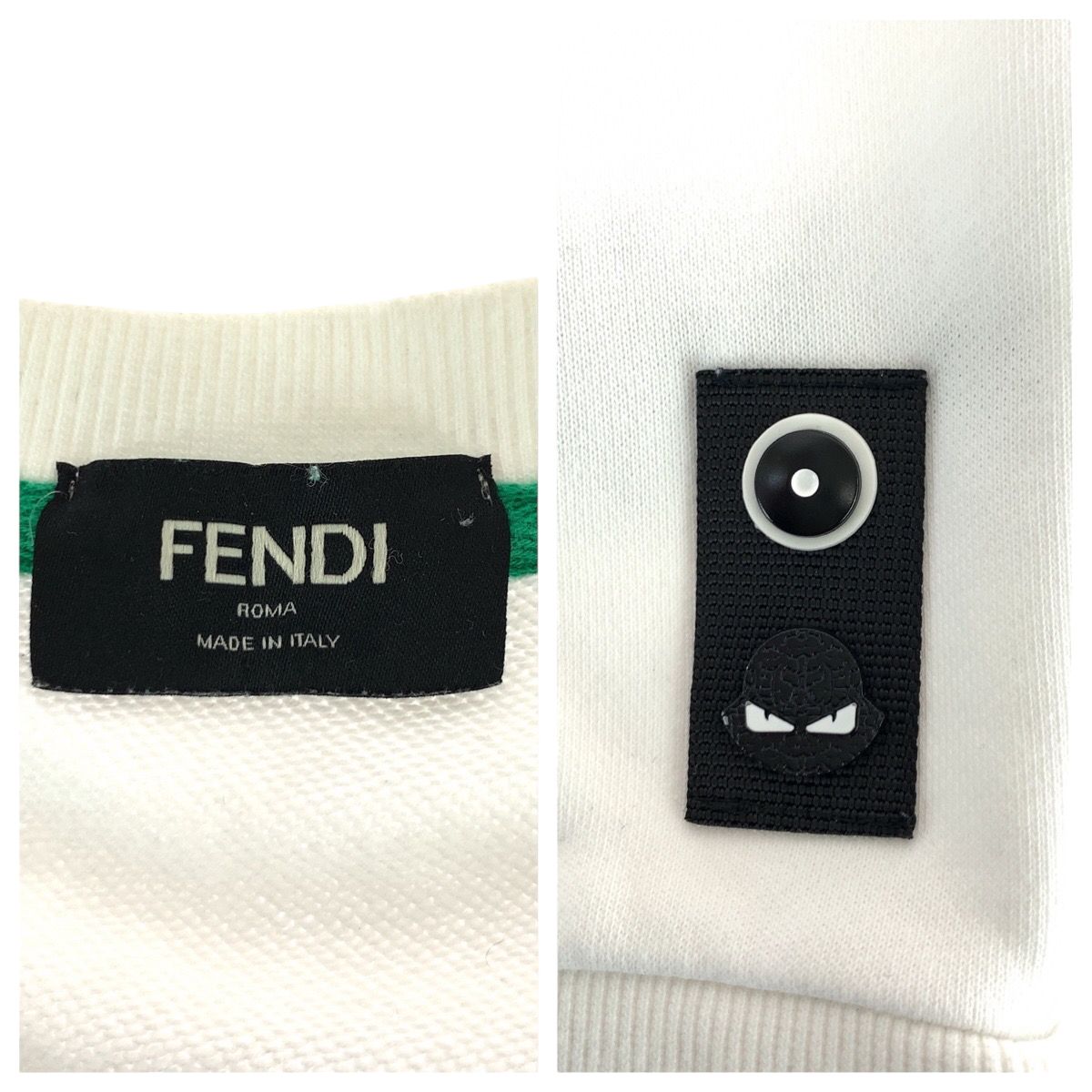 FENDI フェンディ サイズ2XL ホワイト グリーン コットン FAF532A54P
