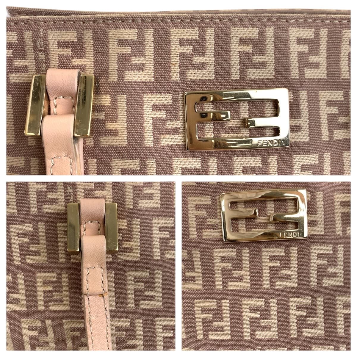 FENDI フェンディ ズッカ柄 ピンク サーモンピンク ゴールド金具
