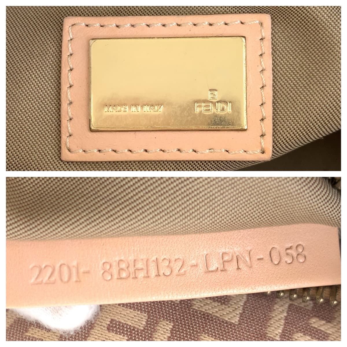 FENDI フェンディ ズッカ柄 ピンク サーモンピンク ゴールド金具
