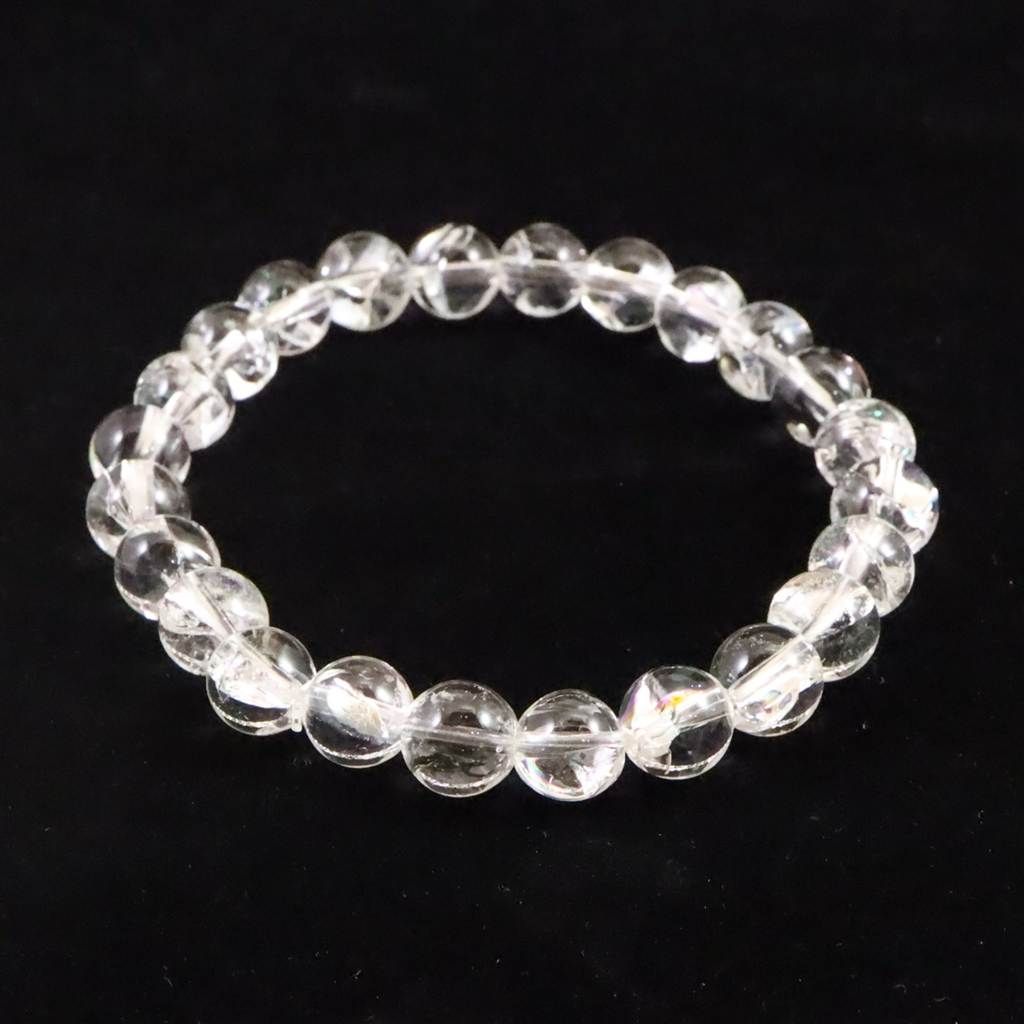 ヒマラヤ水晶 アイリスクォーツ 8ミリ玉ブレスレット 17.8g 【榎本通商