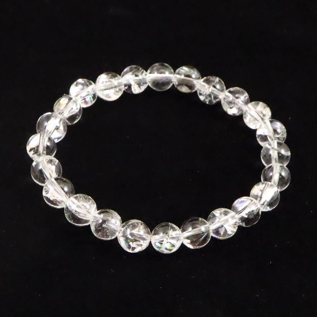 ヒマラヤ水晶 アイリスクォーツ 8ミリ玉ブレスレット 17.8g 【榎本通商