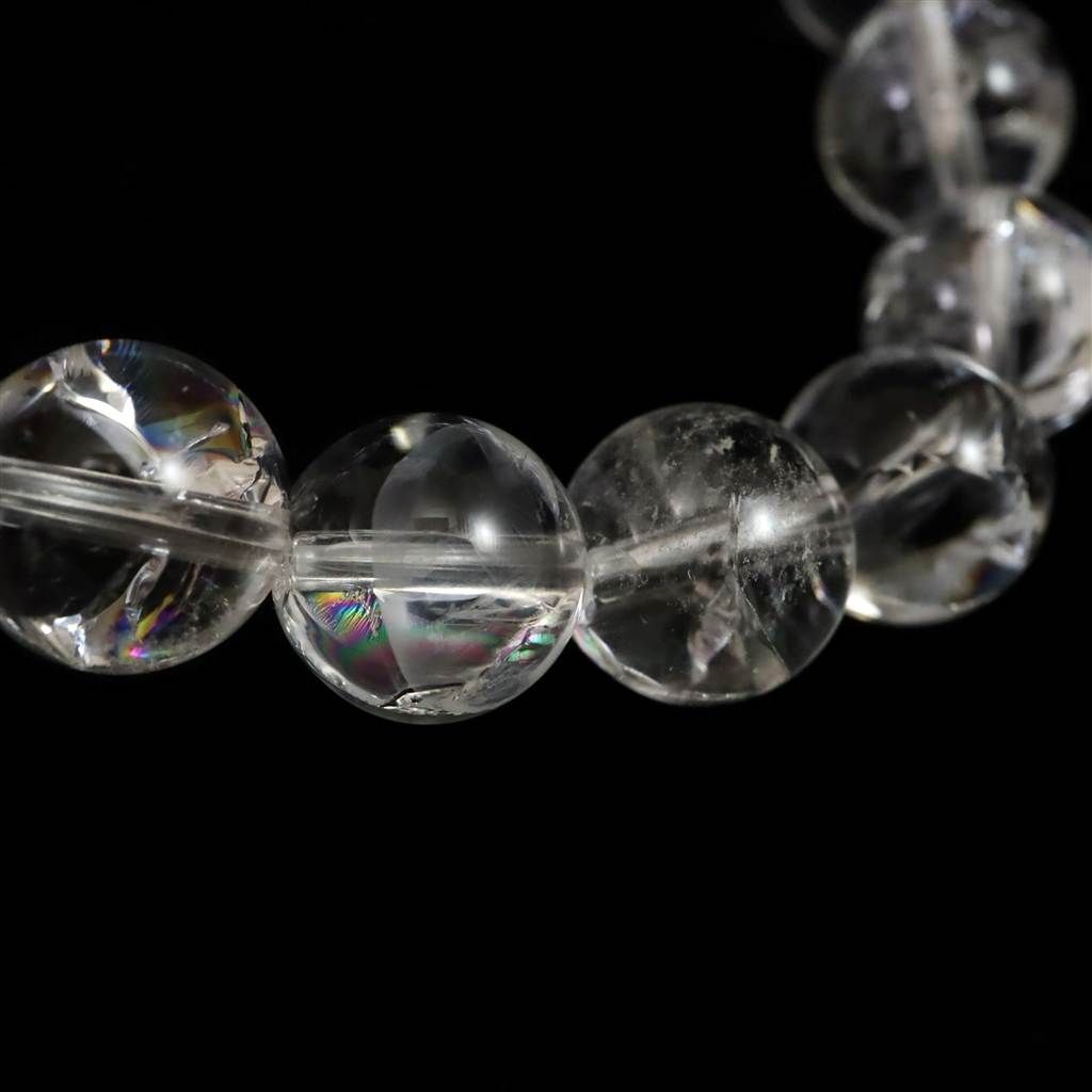 ヒマラヤ水晶 アイリスクォーツ 10ミリ玉ブレスレット 29.4g 【榎本