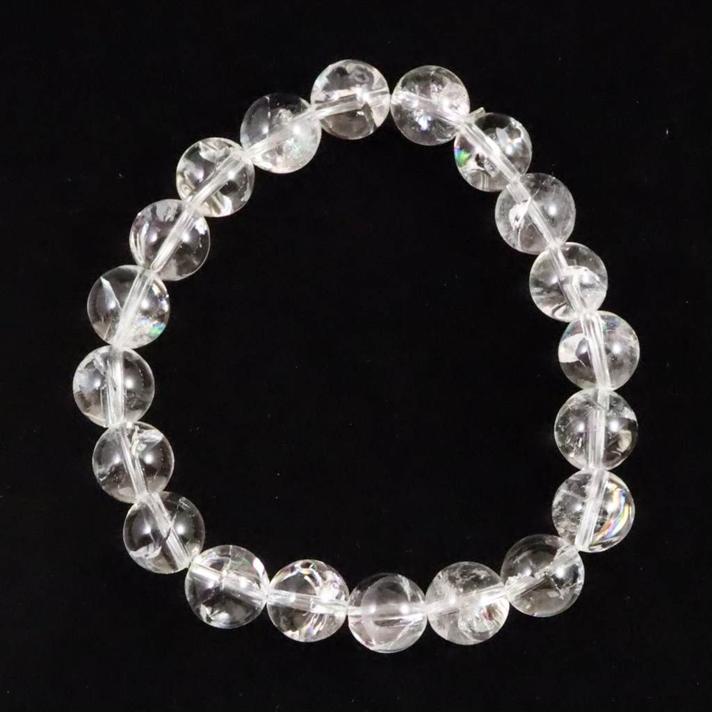 ヒマラヤ水晶 アイリスクォーツ 10ミリ玉ブレスレット 29.4g 【榎本