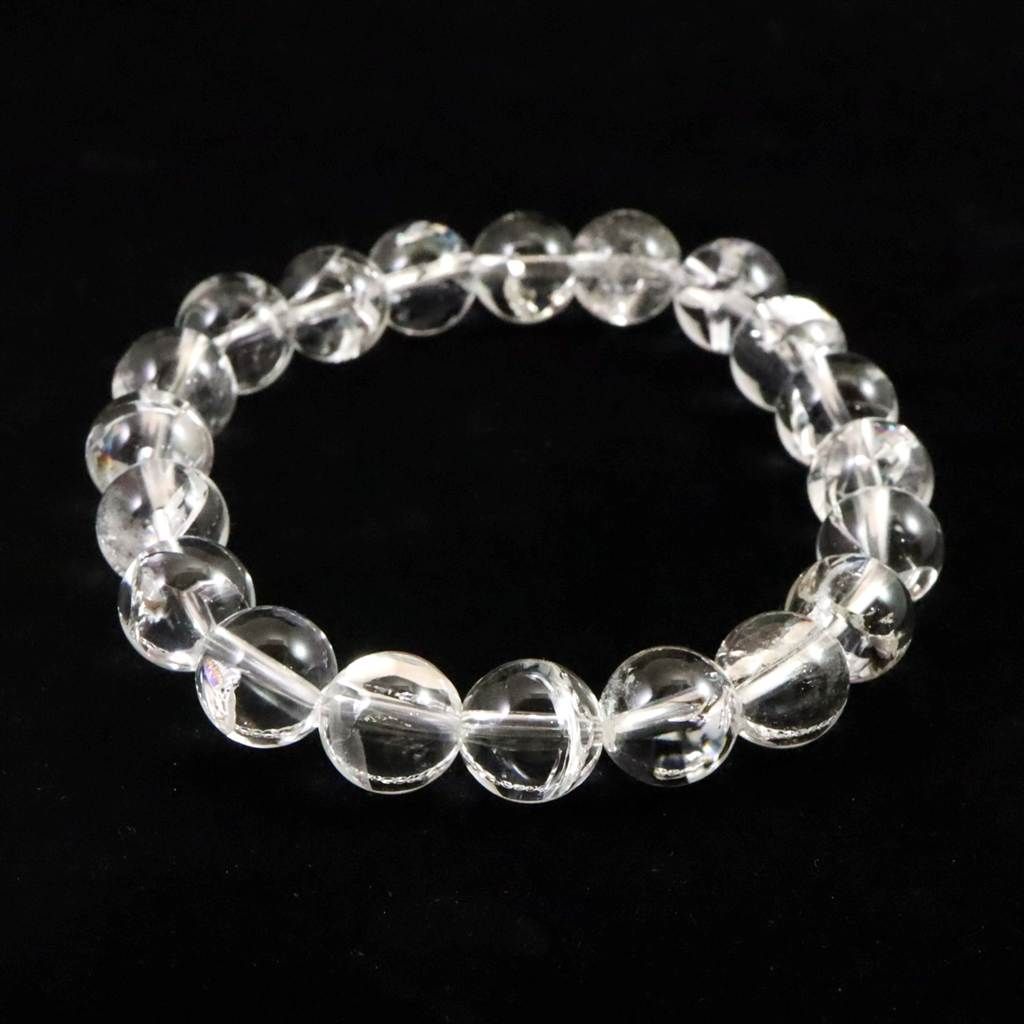 ヒマラヤ水晶 アイリスクォーツ 10ミリ玉ブレスレット 29.7g 【榎本