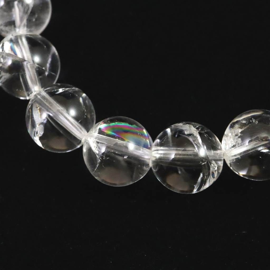 ヒマラヤ水晶 アイリスクォーツ 10ミリ玉ブレスレット 29.7g 【榎本