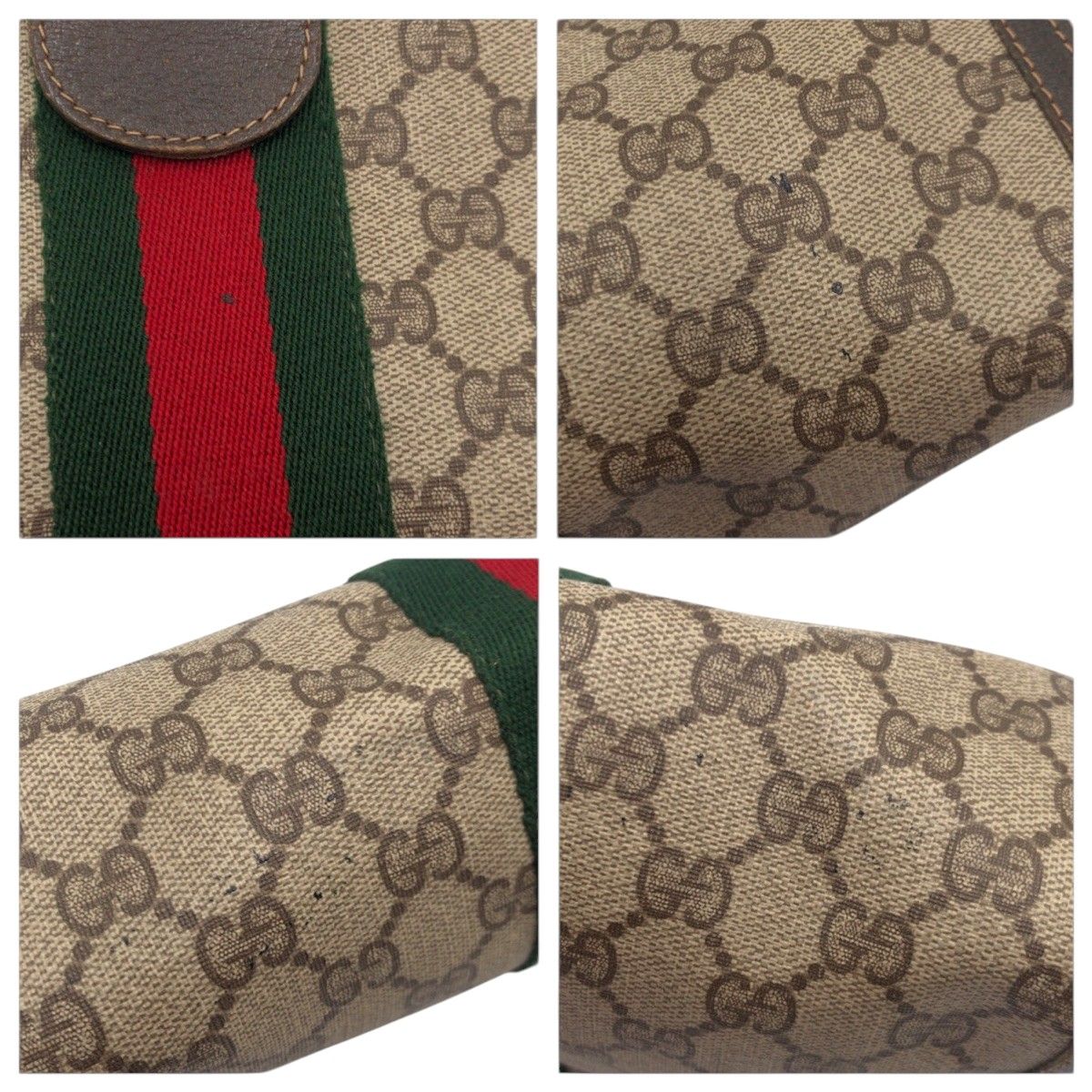 GUCCI グッチ ヴィンテージ シェリーライン ブラウン PVC/レザー 41