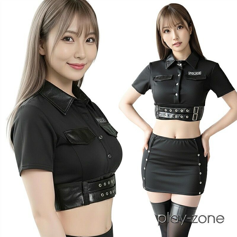 ポリス コスプレ セクシー コスチューム 3点セット トップス スカート