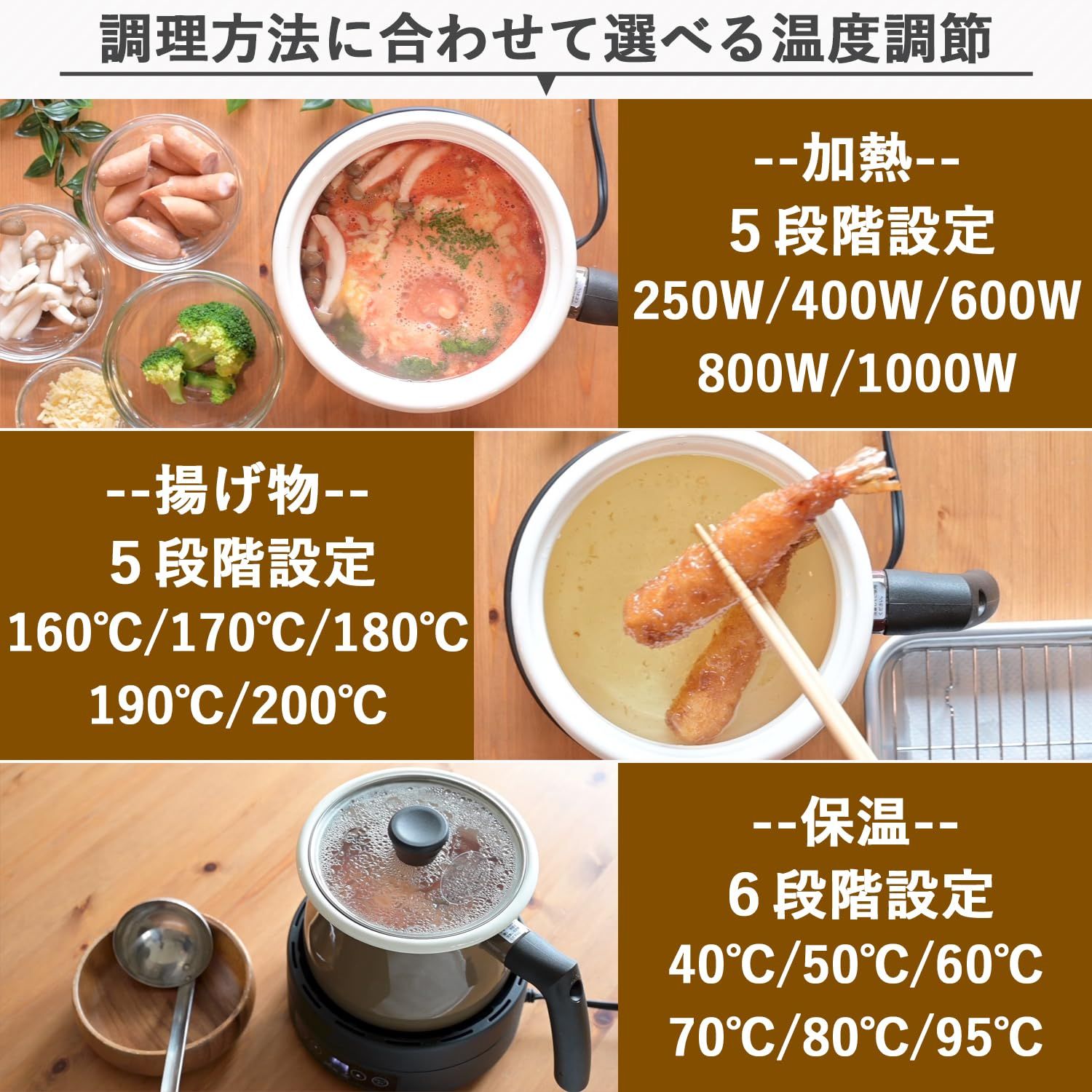  山善 IHクッキングポット IHコンロ 一人暮らし 二人暮らし 1000 W マルチポット付き 16 cm 2.1 L 卓上 小型 一人鍋 ホーロー鍋 オリーブブラウン YECP-S 100 OB 4 IHクッキングポット|オリーブブラウン その他 キッチン 食器