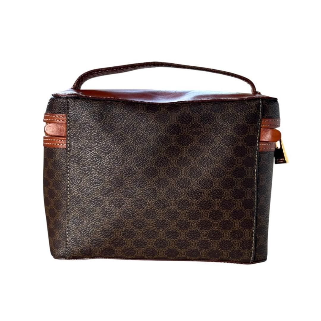 美品 CELINE オールド ハンドバッグ マカダム柄 PVC レザー ポーチ