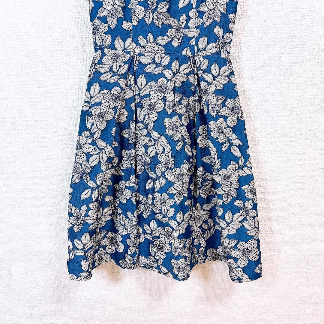 美品】 ANAYI ノースリーブワンピース 36 花柄 ブルー - メルカリ