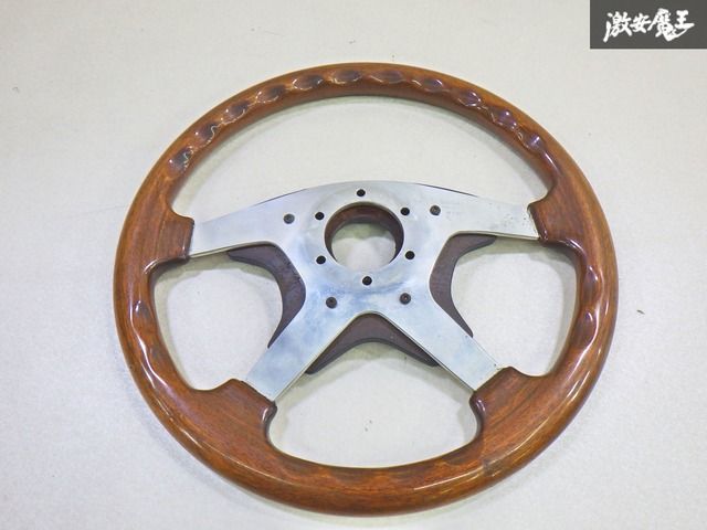 当時物 歪み無】MOMO モモ ウッドステアリング ハンドル モモホーン
