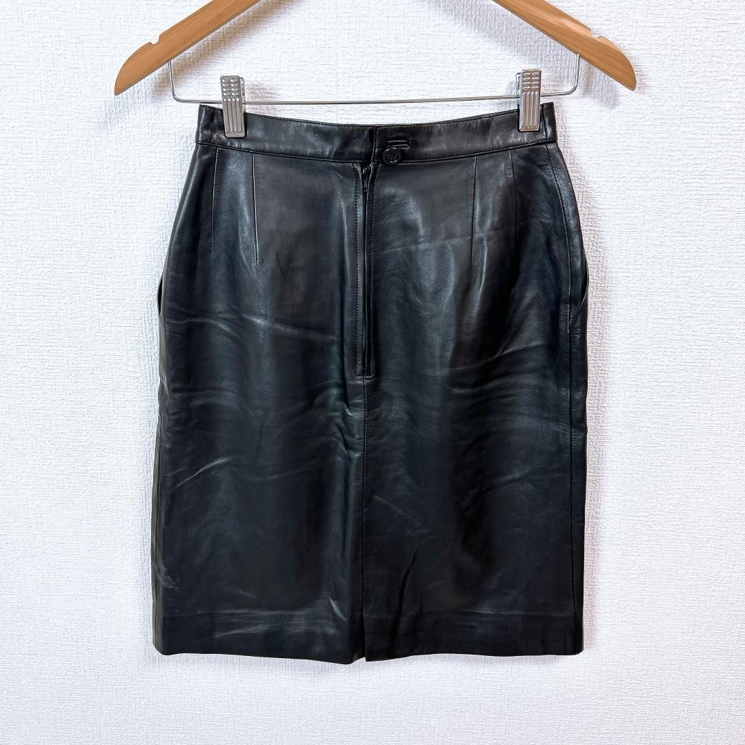 美品 jun ashida スカートセットアップスーツ アルパカ ラムレザー絹混 