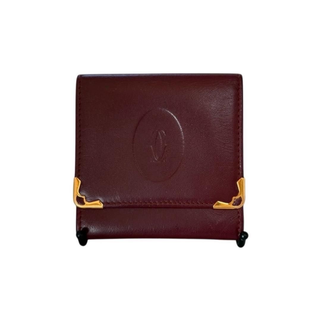 極美品 カルティエ マストライン ケース 小銭入れ レザー ボルドー 美品 Cartier コインケース マストライン ボルドー レザー 小銭入れ