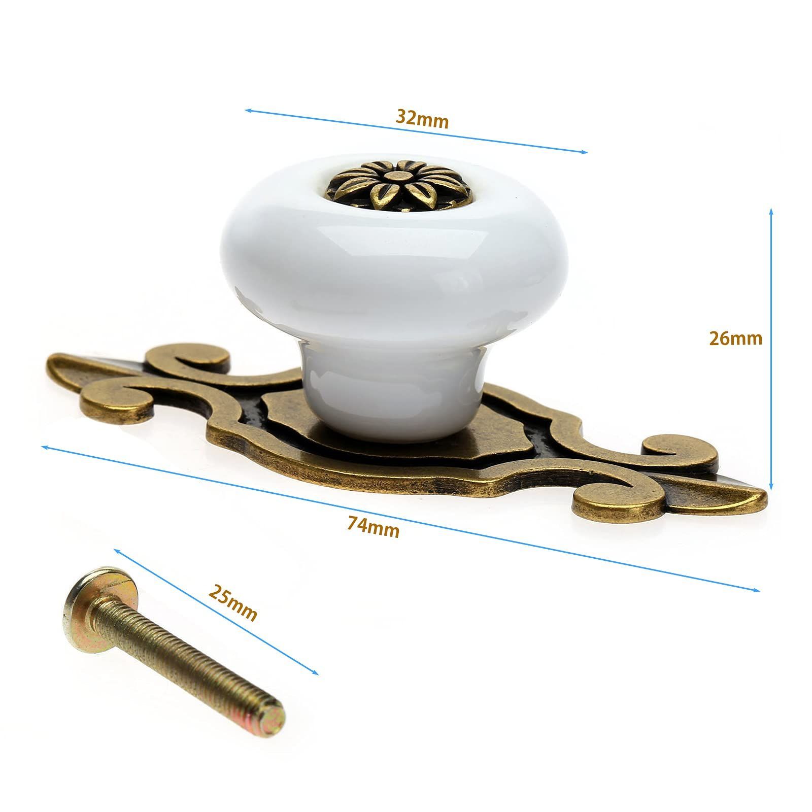 在庫処分】ハンドル タンス ノブ セラミック製 収納棚 戸棚 建築金具