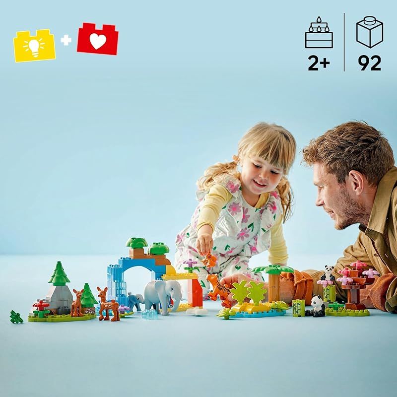 レゴ LEGO デュプロ デュプロのまち 3 in 1 どうぶつのかぞく 92ピース おもちゃ 玩具 プレゼント ブロック 知育男の子 女の子 子供 2歳 4歳 幼児 ごっこ遊び おままごと 動物 生き物 10446