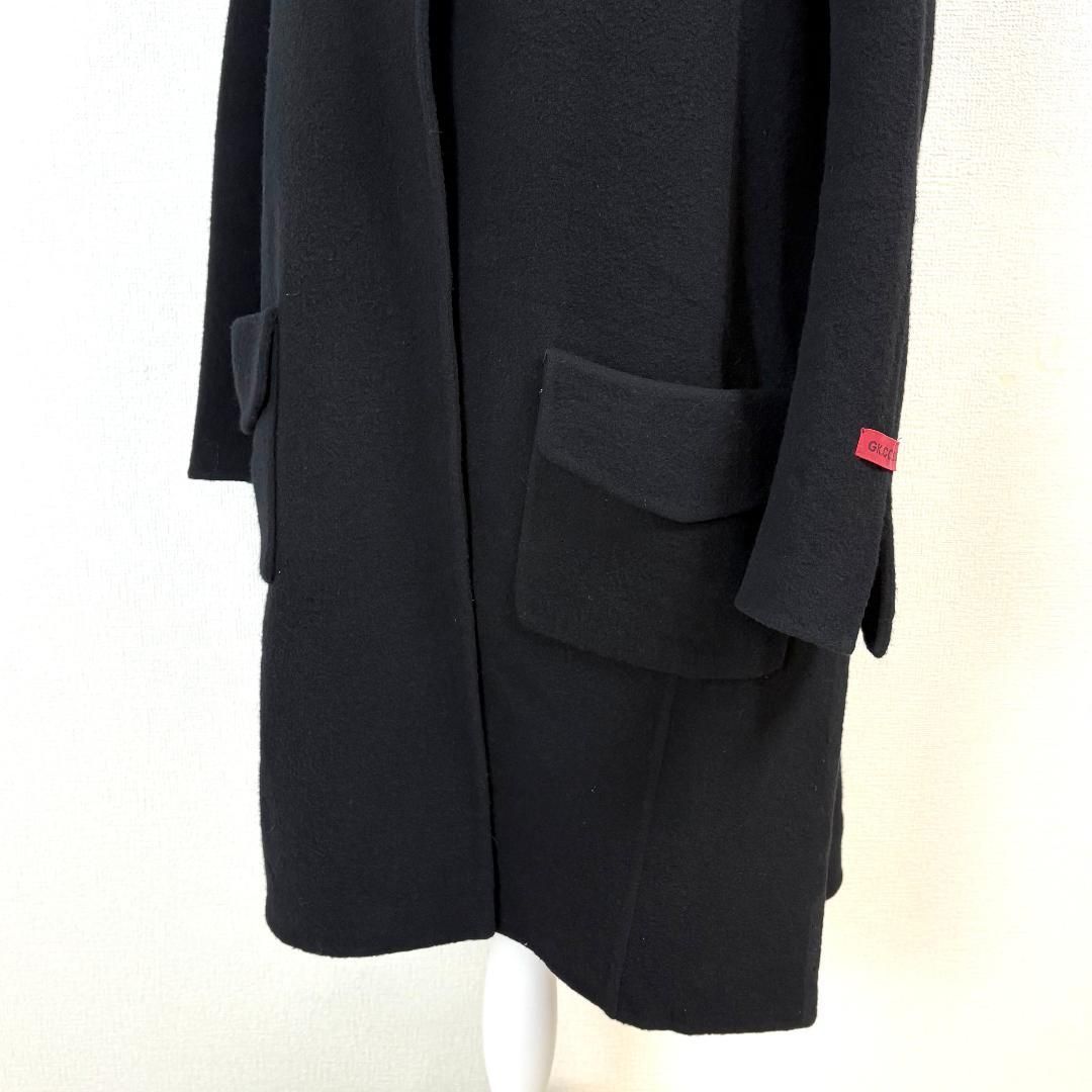 美品 伊太利屋 カシミヤ混 ウールロングコート 2ボタン 7 黒 - メルカリ