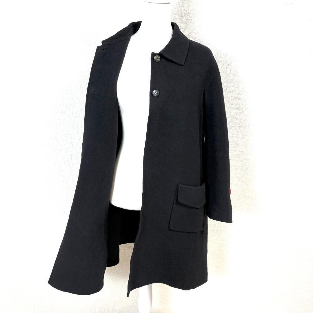 美品 伊太利屋 カシミヤ混 ウールロングコート 2ボタン 7 黒 - メルカリ