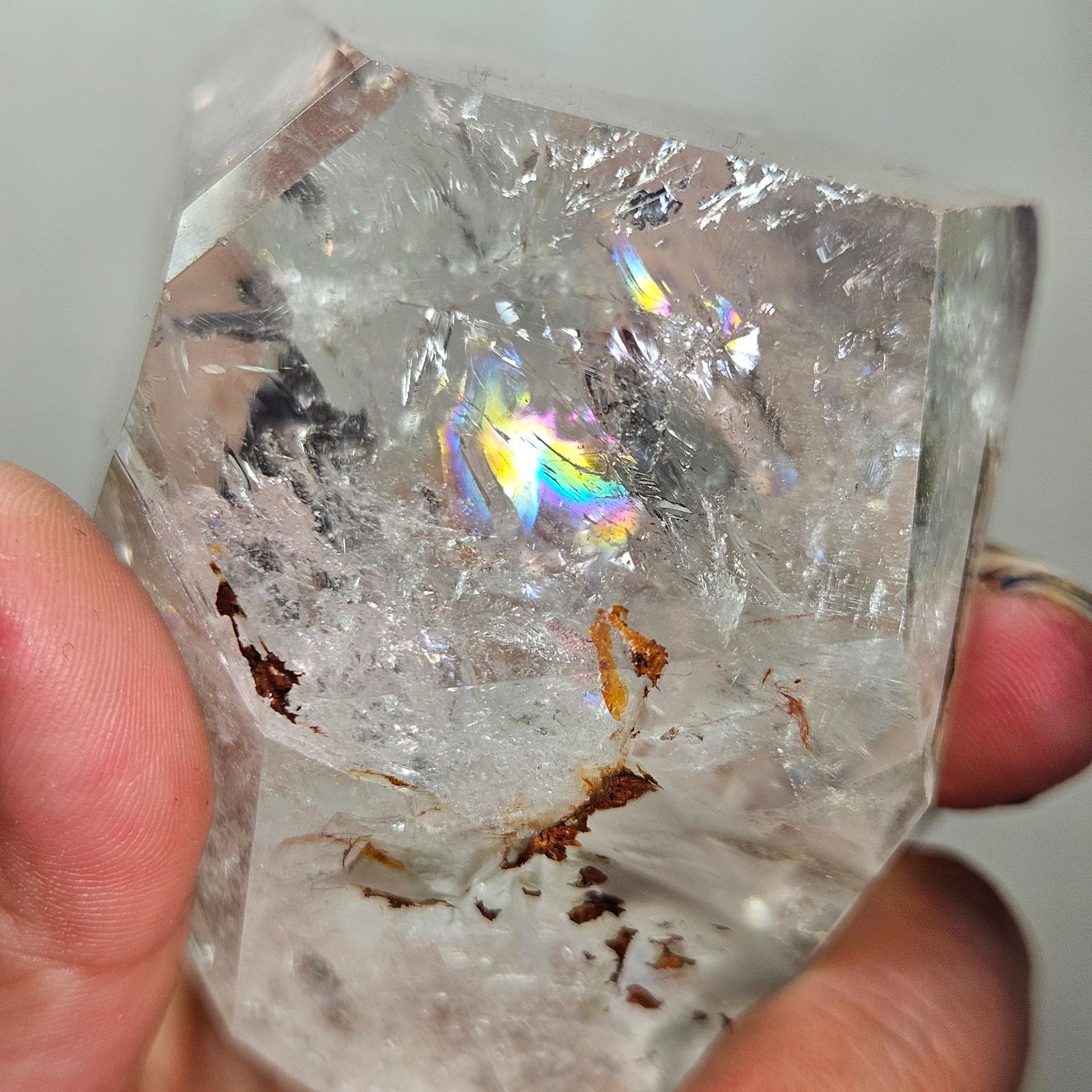  虹入り ガーデンクォーツ フリーフォーム 花瓶 置物 インテリア小物